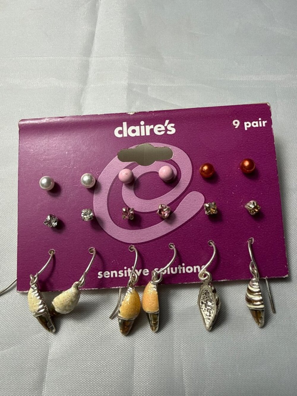 Claires Sensitive Solutions 9 Pair Stud & Dangle Ice Cream Cone Earring Set